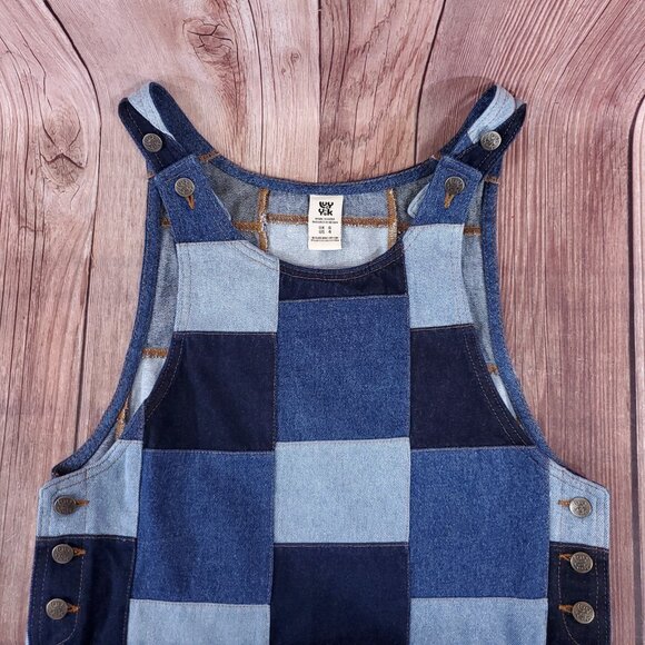 Lucy & Yak Womens Size 4 Layla Denim Dress in Paige Patchwork Blue Cotton Rare - Picture 9 of 16